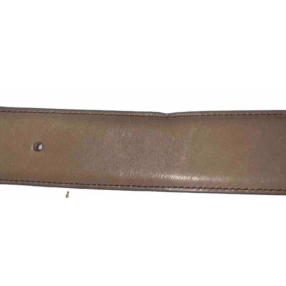 COACH LEATHER BELT D Ring BRASS BUCKLE # 8500 TAUPE COLOR SIZE M Made In USA - Picture 8 of 13